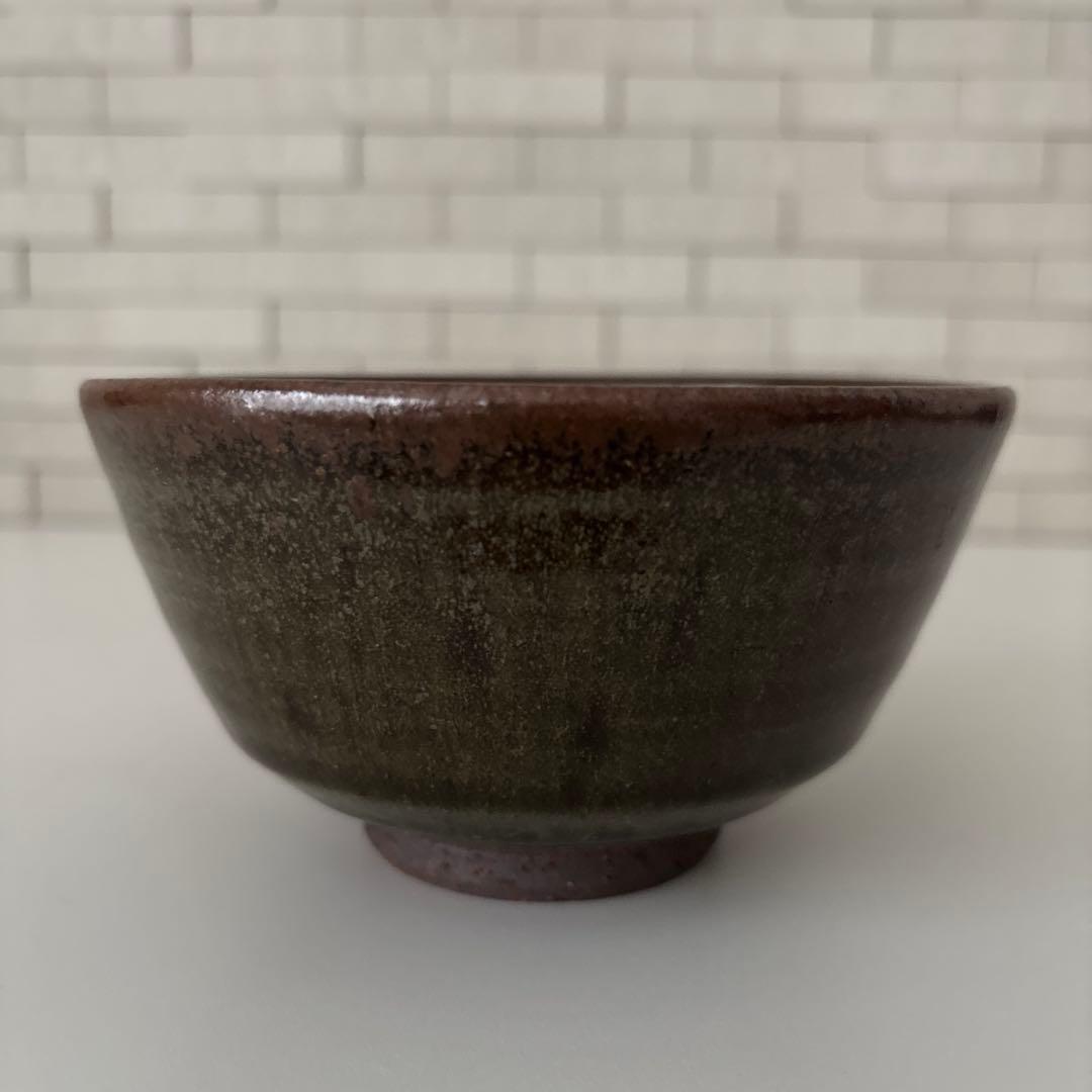 【新品未使用】抹茶茶碗　田沼春ニ作　南山窯　瀬戸焼　御題茶碗　共箱　ウコン布あり