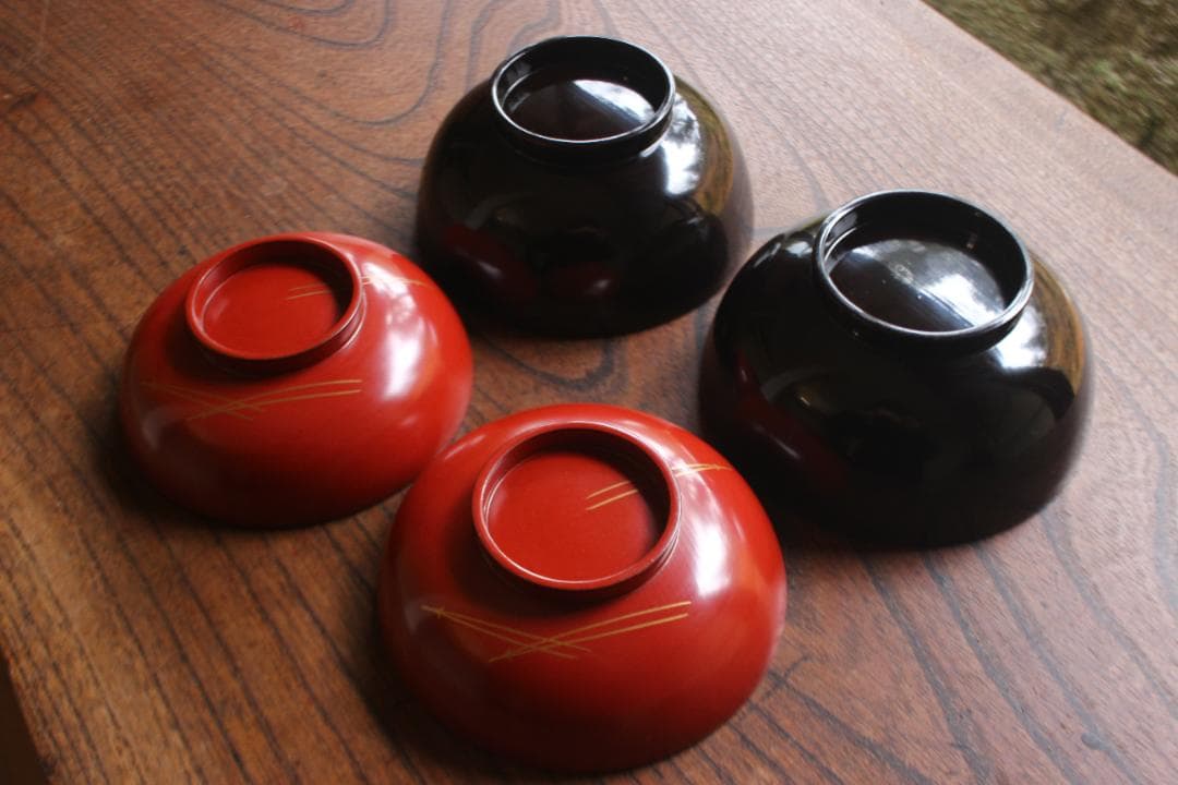 時代逸品！優美な見返し鶴蒔絵の映える日の出椀2点（検輪島塗雑煮椀蒔絵椀