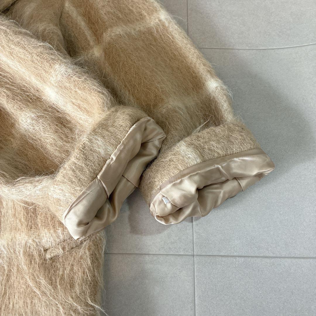 極美品 23区 マンテコ♡アルパカ ウール シャギー チェスターコート チェック