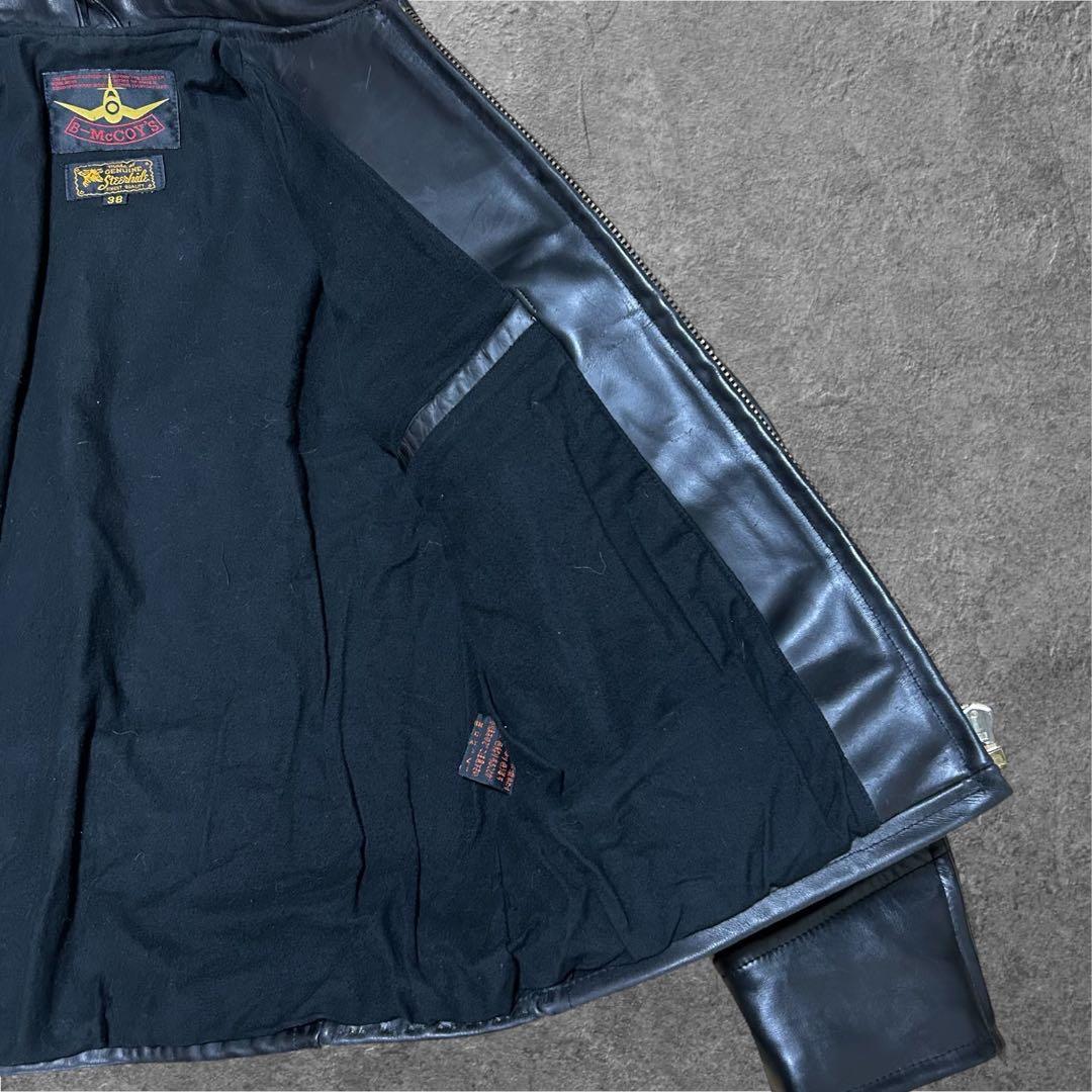 B-McCOY'S Steerhide シングルライダースジャケット 本革 牛革