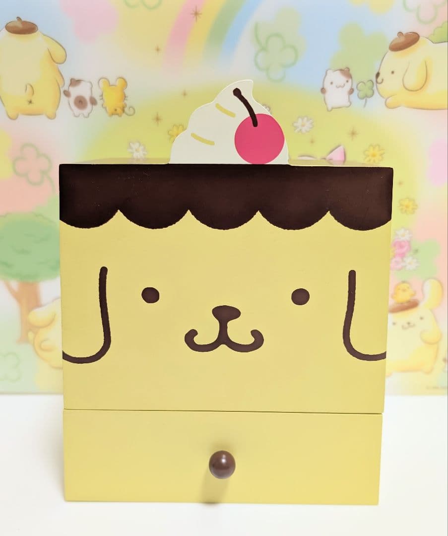 ポムポムプリン　木製　ミニチェスト　小物入れ　アクセサリーケース