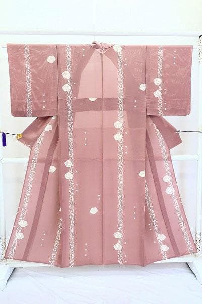 ★専用★未使用品 夏着物 夏 絽 小紋 くすみピンク 身丈155.5cm