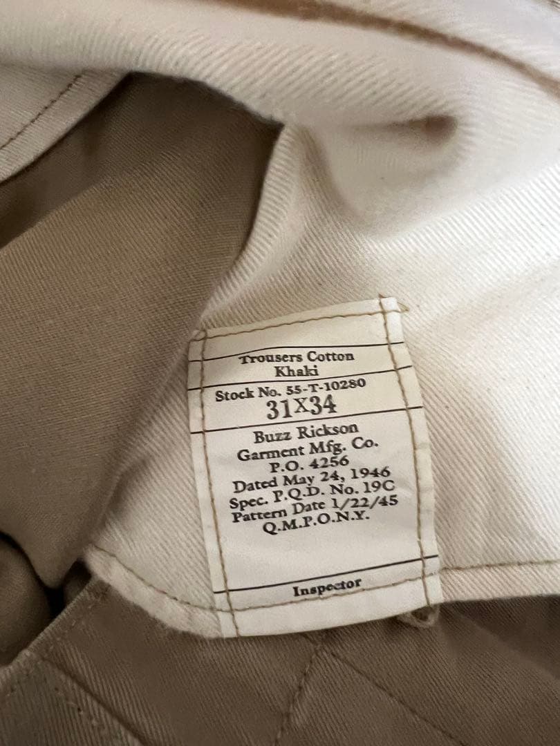 BUZZ RICKSON’S バズリクソンズ チノパン　1945 31×34