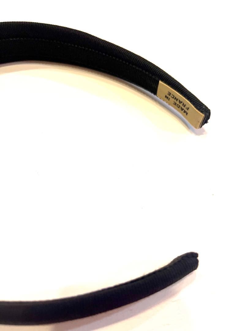 セリーヌ☆カチューシャ　トリオンフ　 ロゴ　リボン　ヘアバンド　ヴィンテージ黒