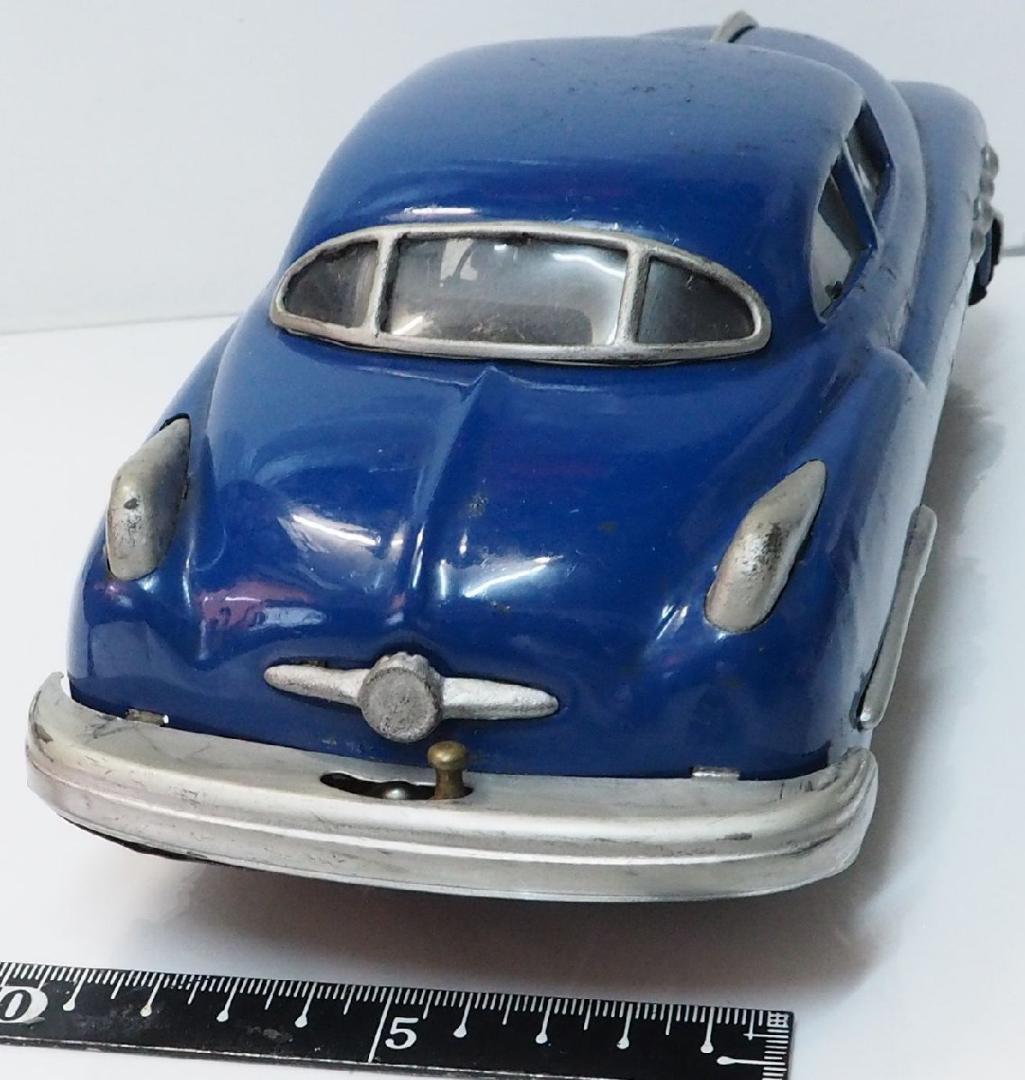 当時物【スーパービュイック青リペイント電動走行 動作不良】ブリキ自動車TIN箱無