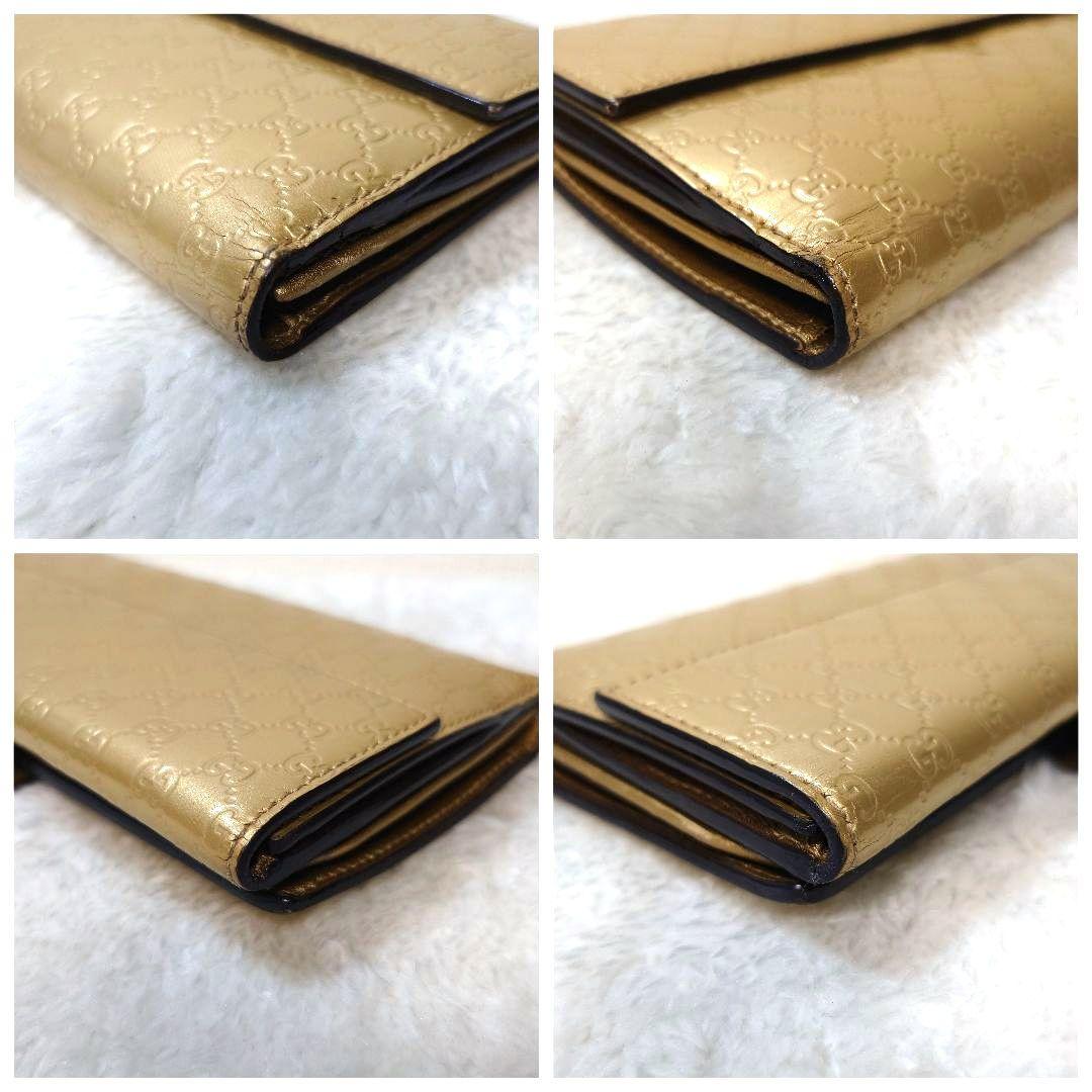 GUCCI グッチ ゴールド 二つ折り 長財布 ハート コンチネンタル GGシマ