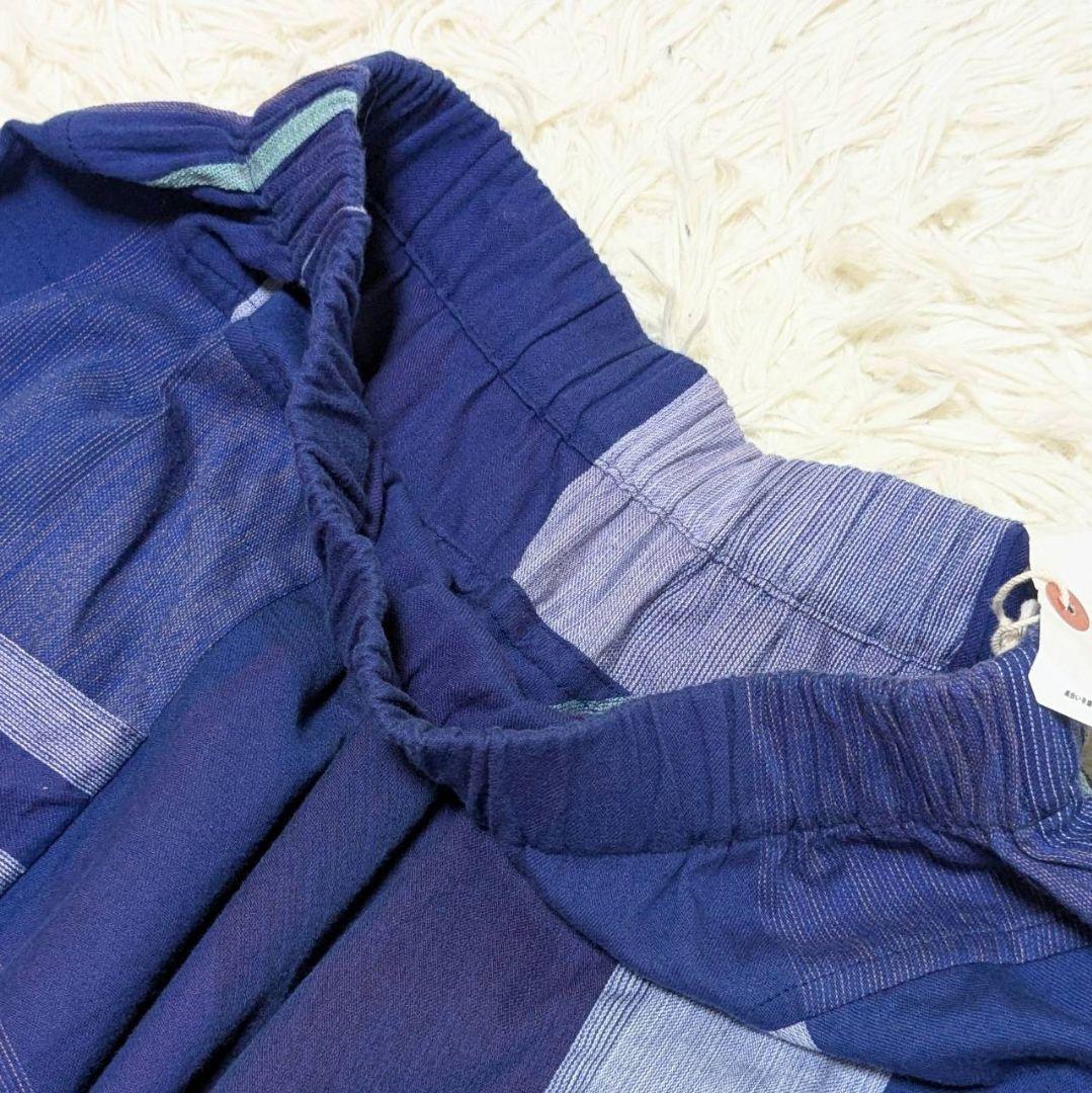 洗える タマキニイメ タルンパンツ ロング ブルー フリーサイズ