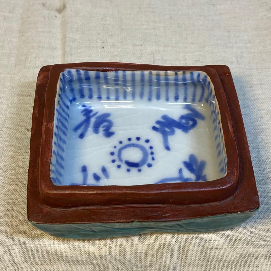 九谷焼　香合　花の図　春夏秋冬　茶道具　在銘