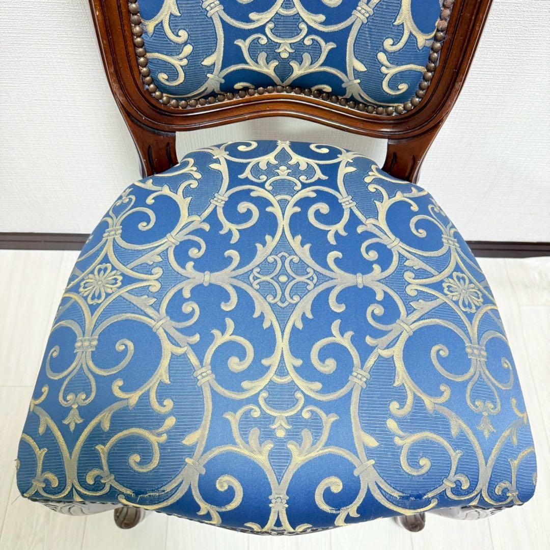 イタリア ダイニングチェア ブルー イタリア家具 高級感 猫脚　2脚