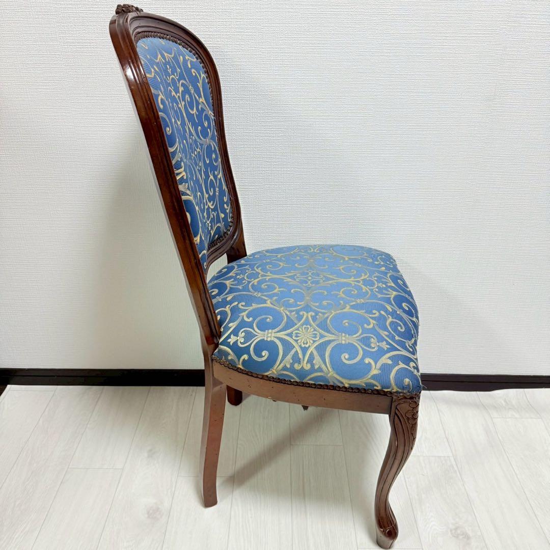 イタリア ダイニングチェア ブルー イタリア家具 高級感 猫脚　2脚