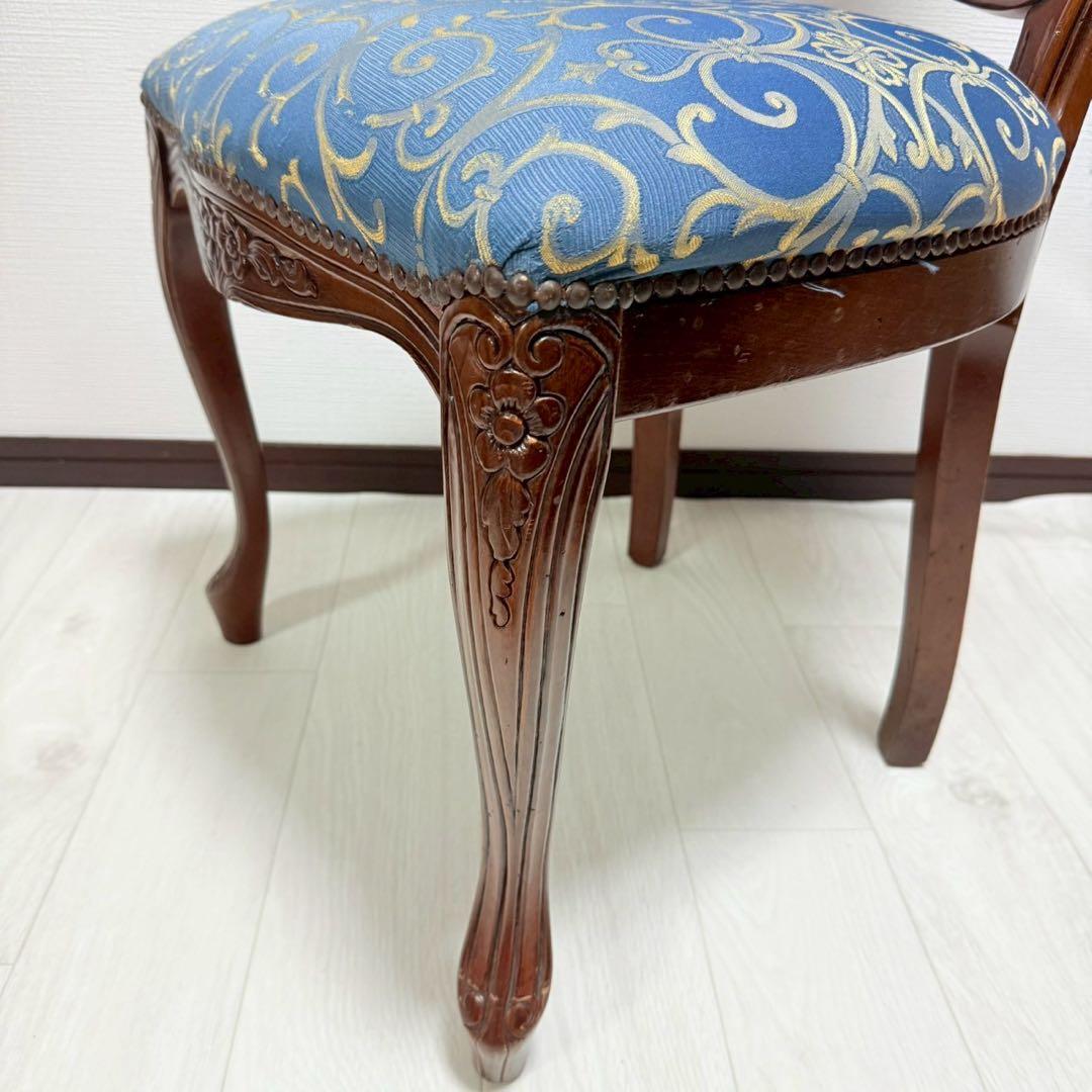 イタリア ダイニングチェア ブルー イタリア家具 高級感 猫脚　2脚