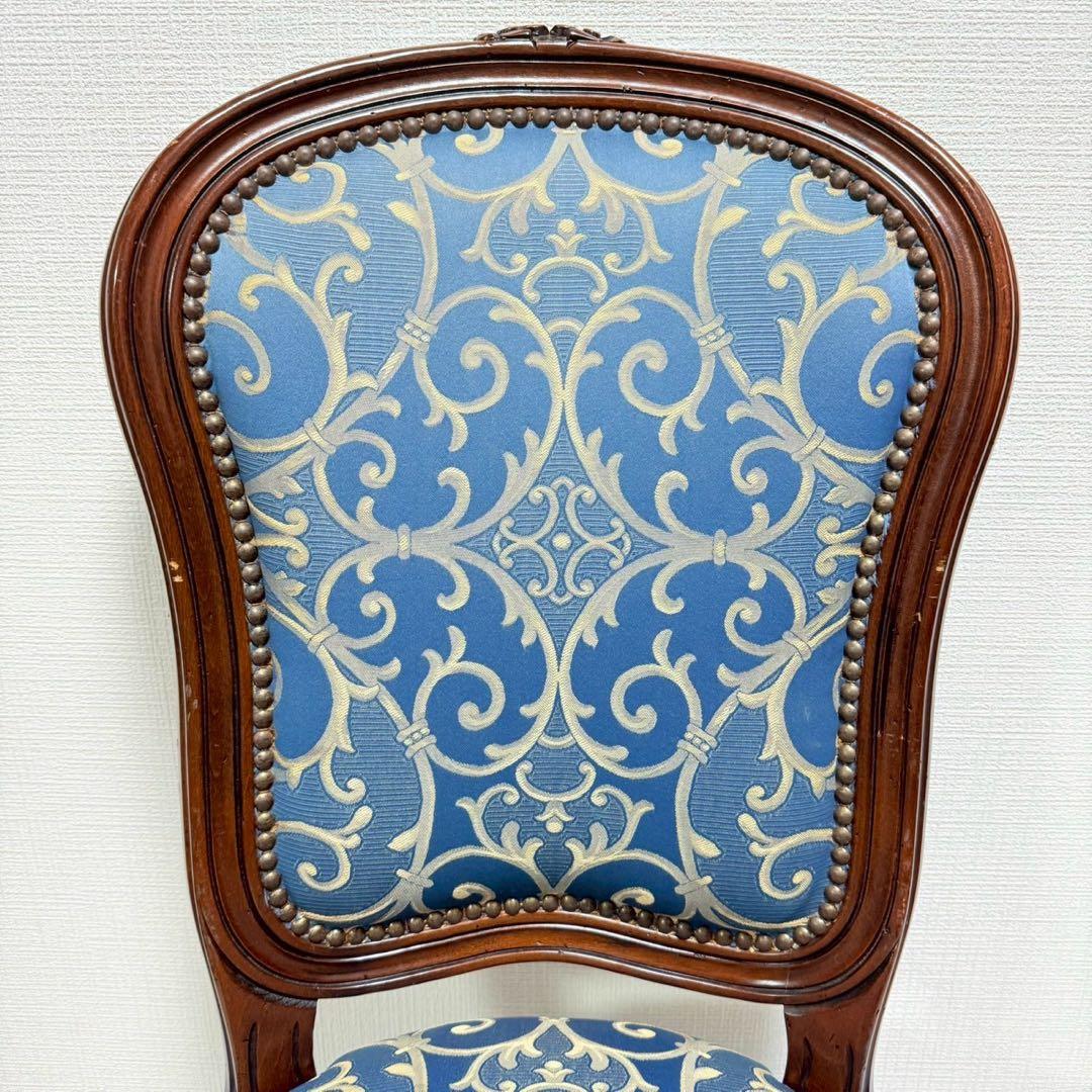 イタリア ダイニングチェア ブルー イタリア家具 高級感 猫脚　2脚