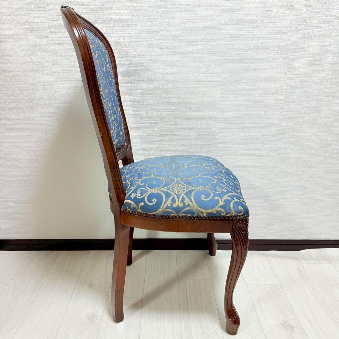 イタリア ダイニングチェア ブルー イタリア家具 高級感 猫脚　2脚