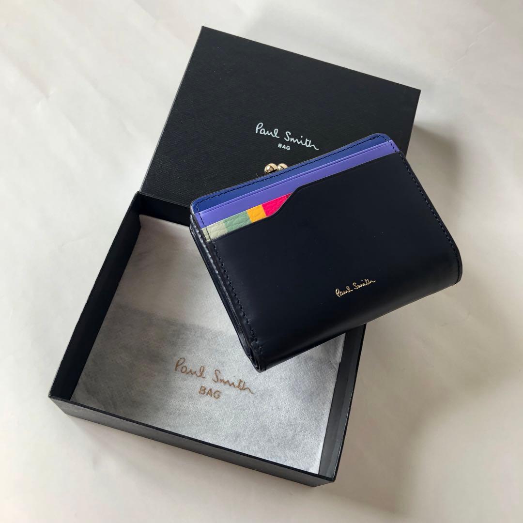 ♥ストライプスロット 二つ折りがま口財布 ポールスミス