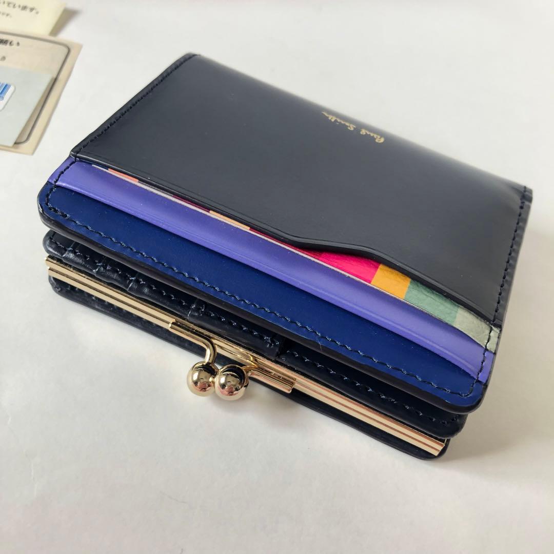 ♥ストライプスロット 二つ折りがま口財布 ポールスミス