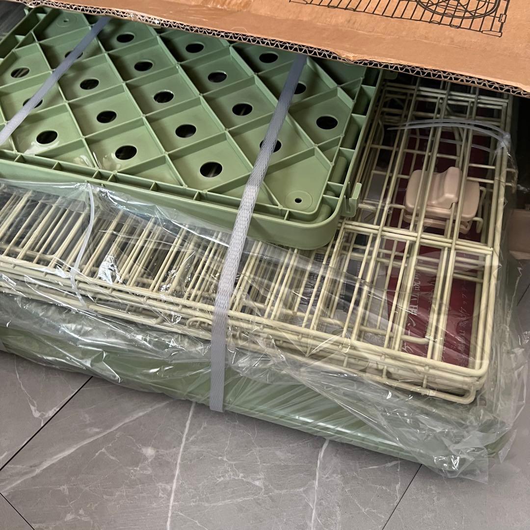 猫ケージ グリーン キャットケージ 3段 スリム 大型猫用ペットケージ