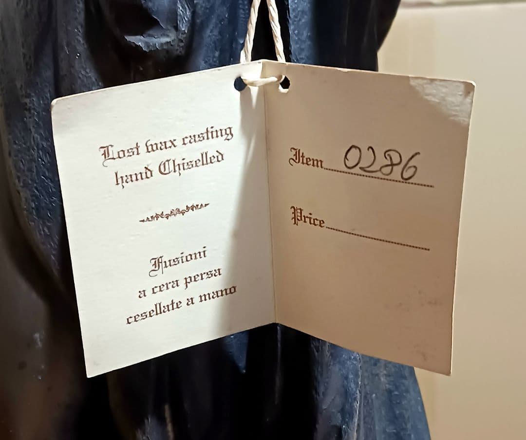 A.de.Luca 手彫り女神像 ブロンズ彫刻 大理石台座 アンティーク