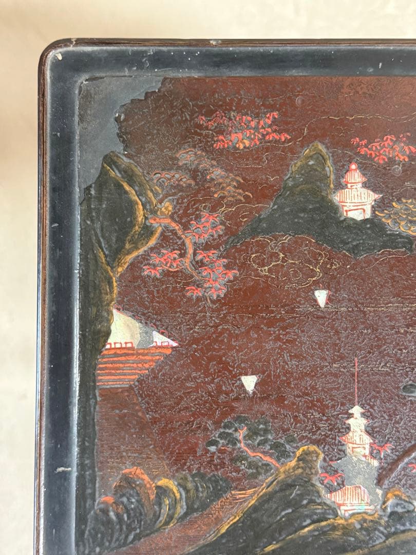 古琉球塗　螺鈿花台　茶道具　送料込み250605