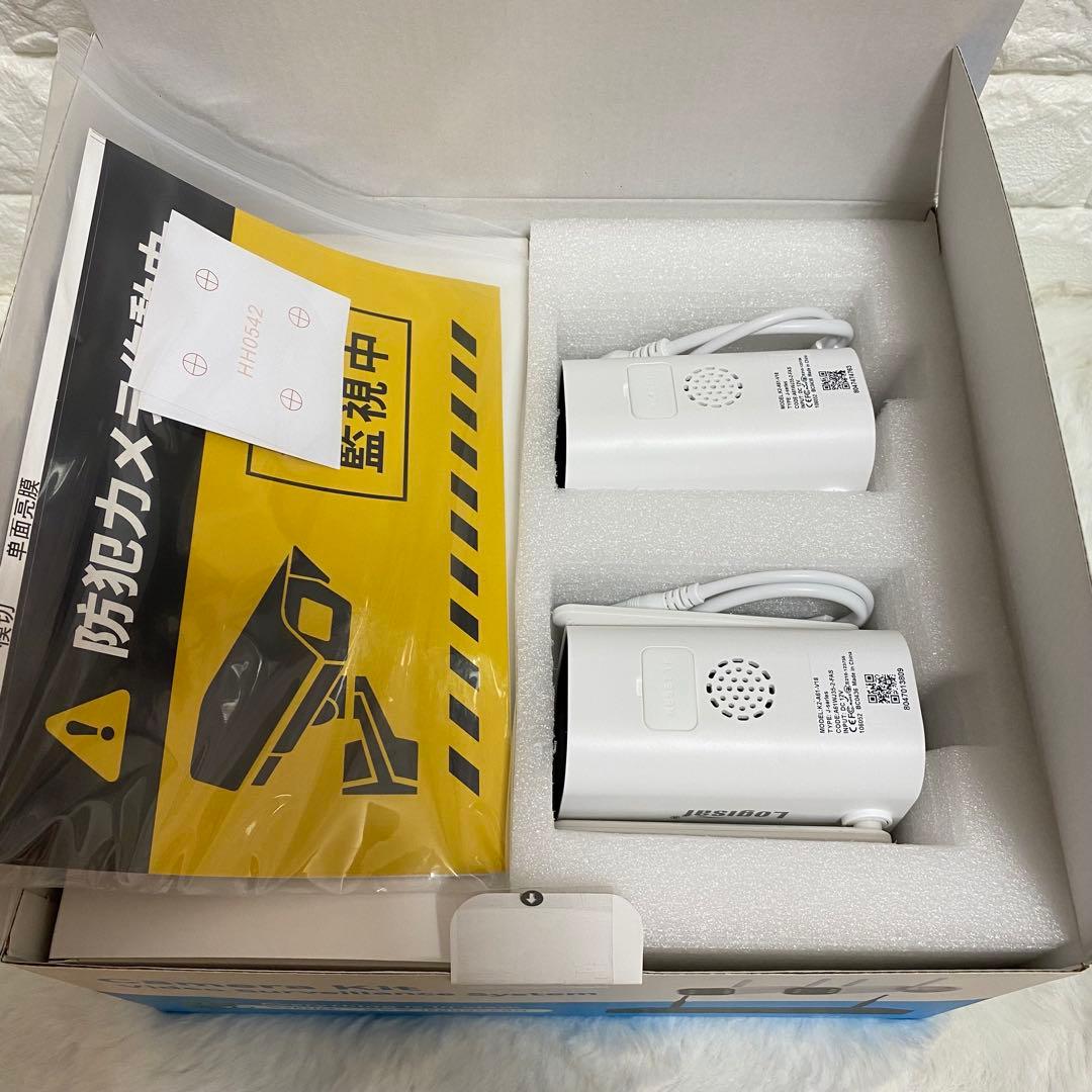 防犯カメラ 屋外 2台 モニター付き 500万画素 信号強化ワイヤレス