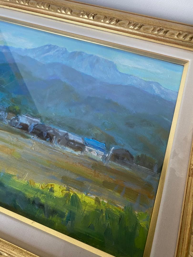 風景画　油絵　絵画　ゴールド装飾油彩額縁　額縁