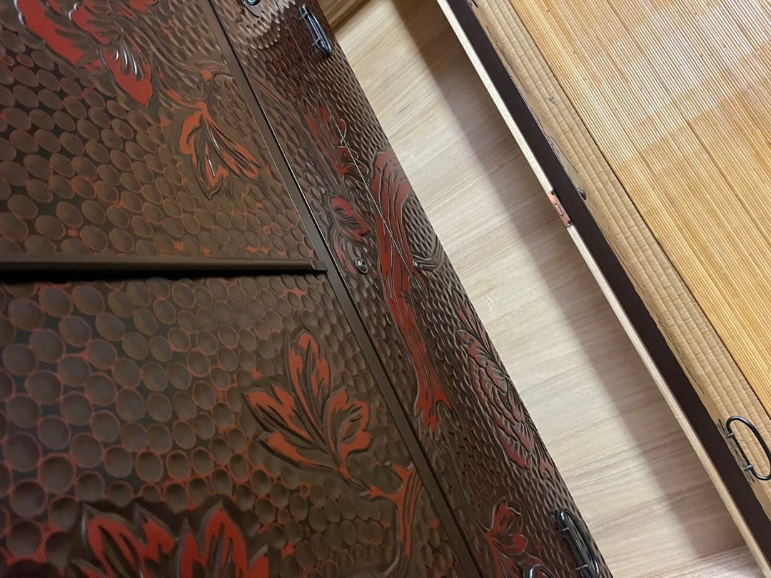 鎌倉彫り　佐藤恵仙作品　桐タンス　和箪笥　着物保管　高級　美品