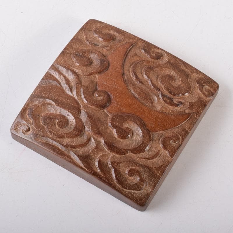 くりのぼう　川本光春作　雲月彫　内金溜香合　建仁寺竹田益州書付　V7217