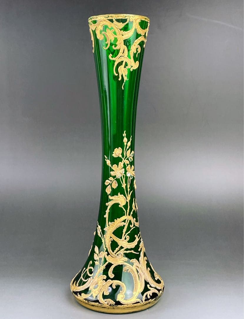 【希少】モーゼル ２３．８㎝ エナメル盛 金彩 金盛り 花瓶 水差し ピッチャー