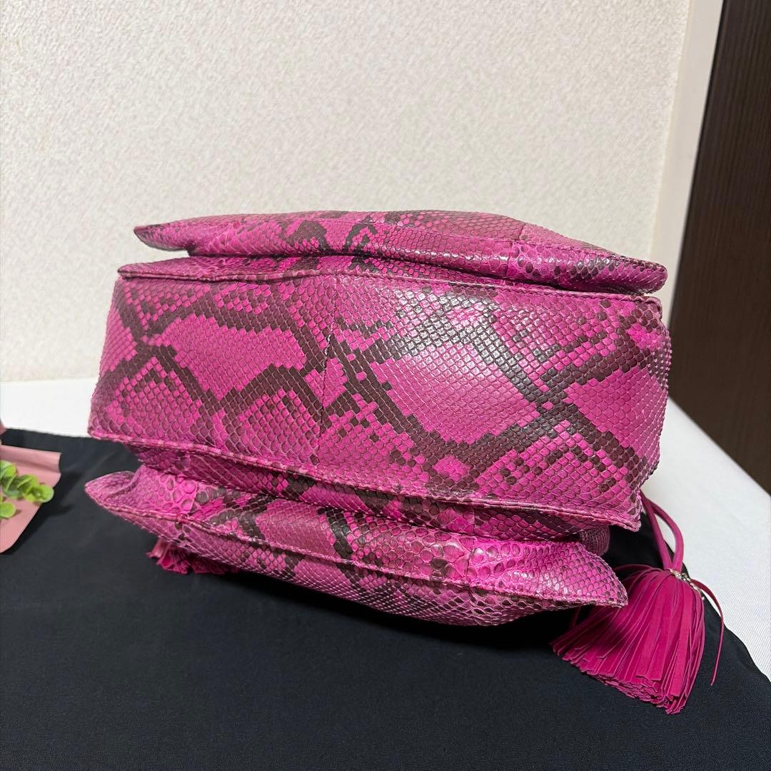 超希少 LOEWE VINTAGE PINK Python フラメンコ バッグ