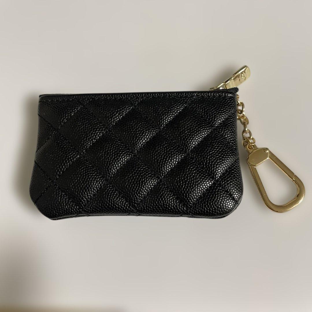 新品未使用　ブラックキルティングケース、キーケース　ノベルティ