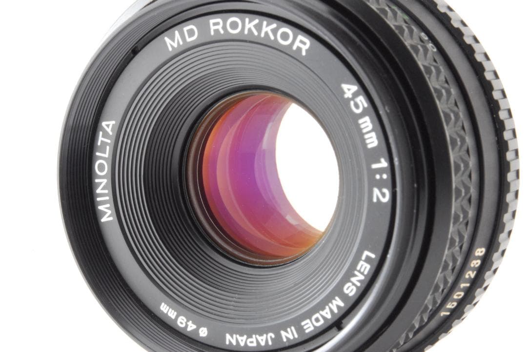 Minolta MD ROKKOR 45mm f2 動作写りOK 概ねキレイ