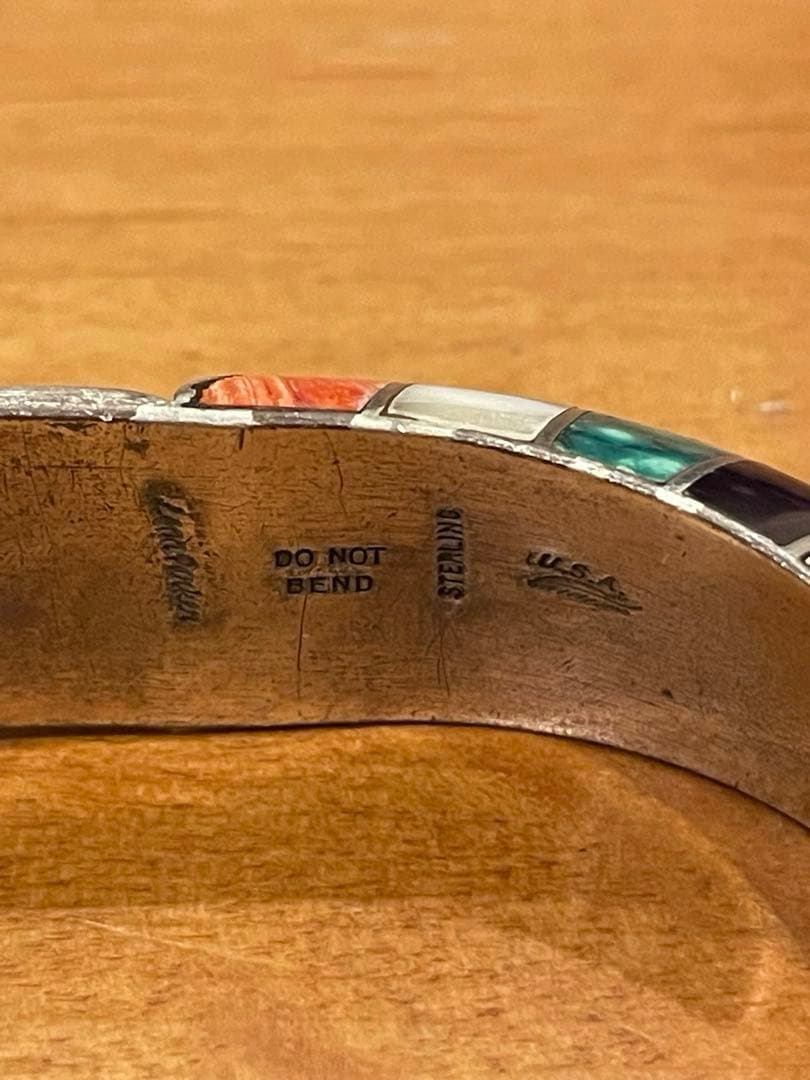 た*こ様 ロンパーカー インレイ×オーバーレイ バングル　ナバホ NAVAJO