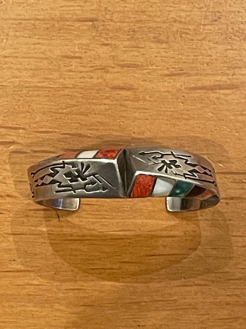 た*こ様 ロンパーカー インレイ×オーバーレイ バングル　ナバホ NAVAJO