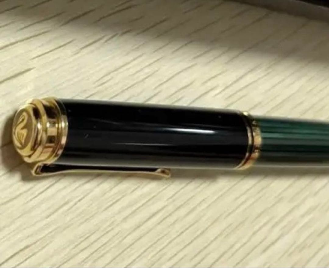 ペリカン スーべレーン　緑縞　M405 EF　インク付　美品