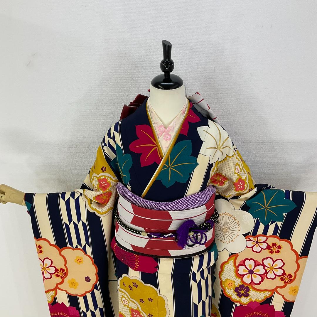 【美品　正絹お振袖　長襦袢　7点セット　Mサイズ　大正ロマン調】