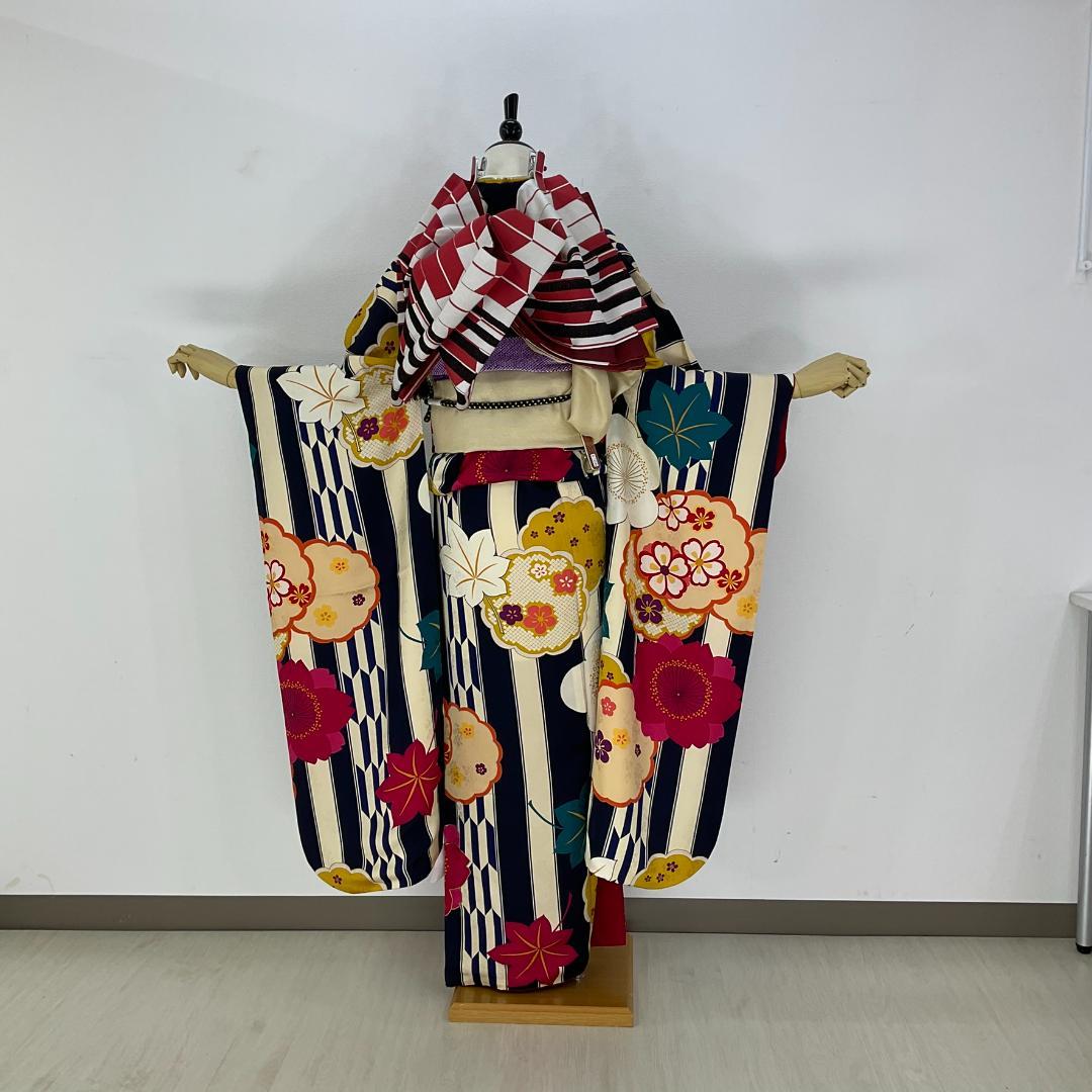 【美品　正絹お振袖　長襦袢　7点セット　Mサイズ　大正ロマン調】