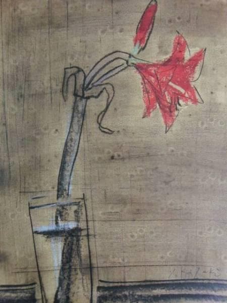 香月泰男、アマリリス、希少画集画、新品高級額、額装付、状態良好