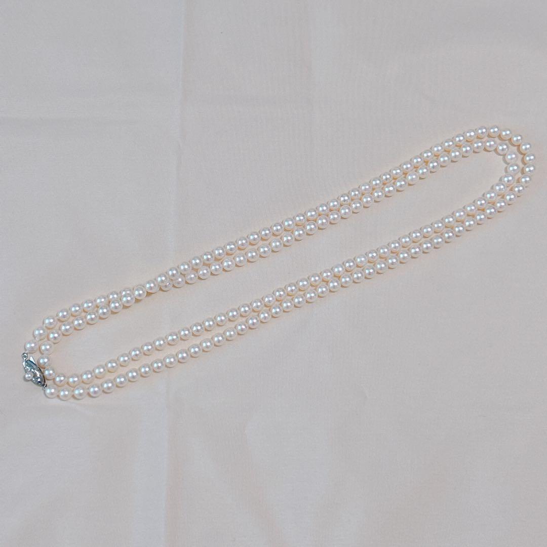 パール 真珠 あこや シルバー刻印 ロングネックレス 6.0mm 108cm