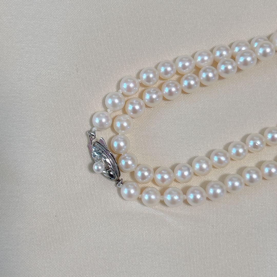 パール 真珠 あこや シルバー刻印 ロングネックレス 6.0mm 108cm