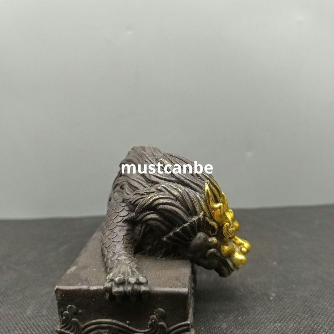 銅器 神獣 臥獣 鎮紙 書道具 文房具 開運 風水 辟邪 工芸品 置物