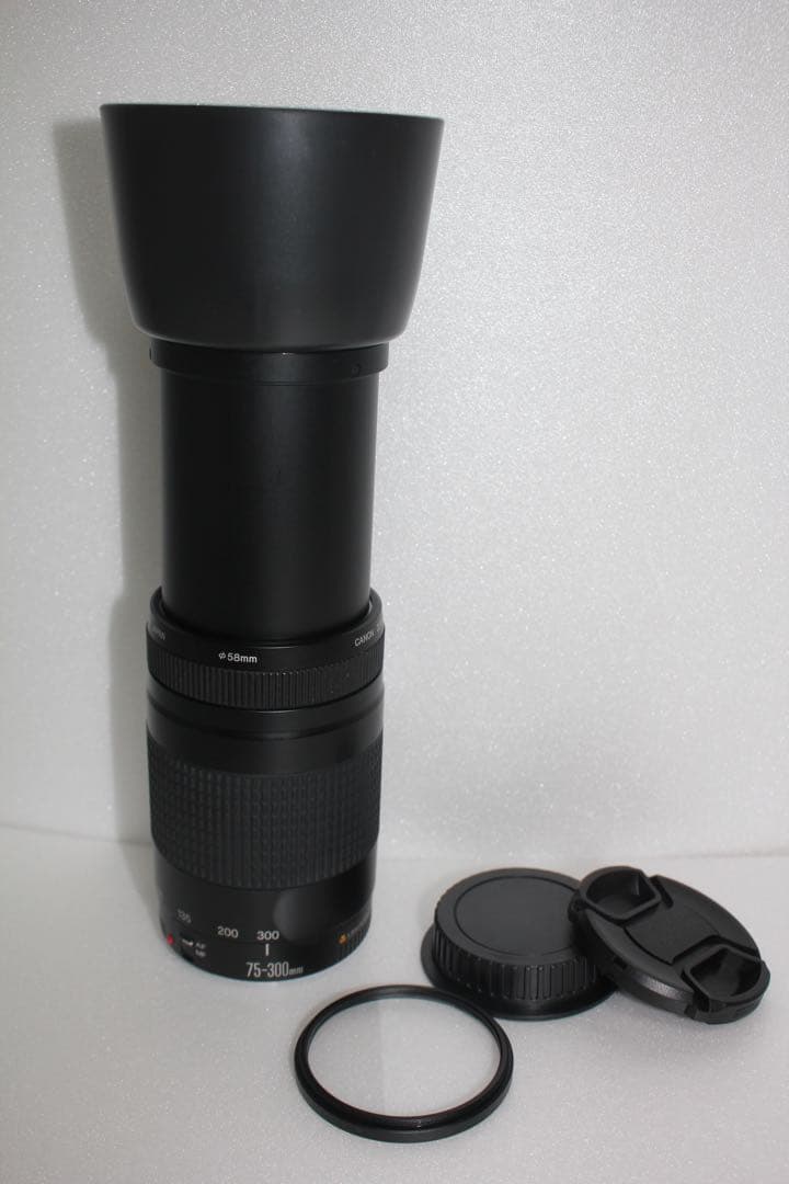 迫力の300㎜☆極上品☆フード付☆キャノン Canon EF75-300㎜ ☆