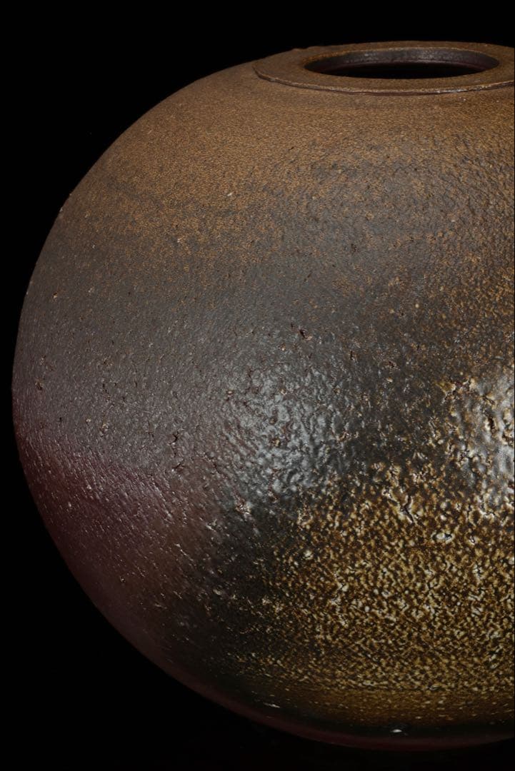 松井興之 備前焼 特大飾壺 在銘 栞 共箱付 花瓶 花器 花入 古美術 骨董品