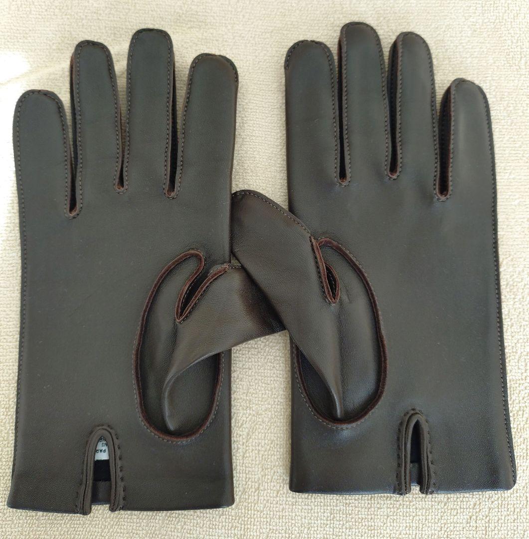 【新品・未使用】HERMES ラムスキン　ブラウン　グローブ サイズ8