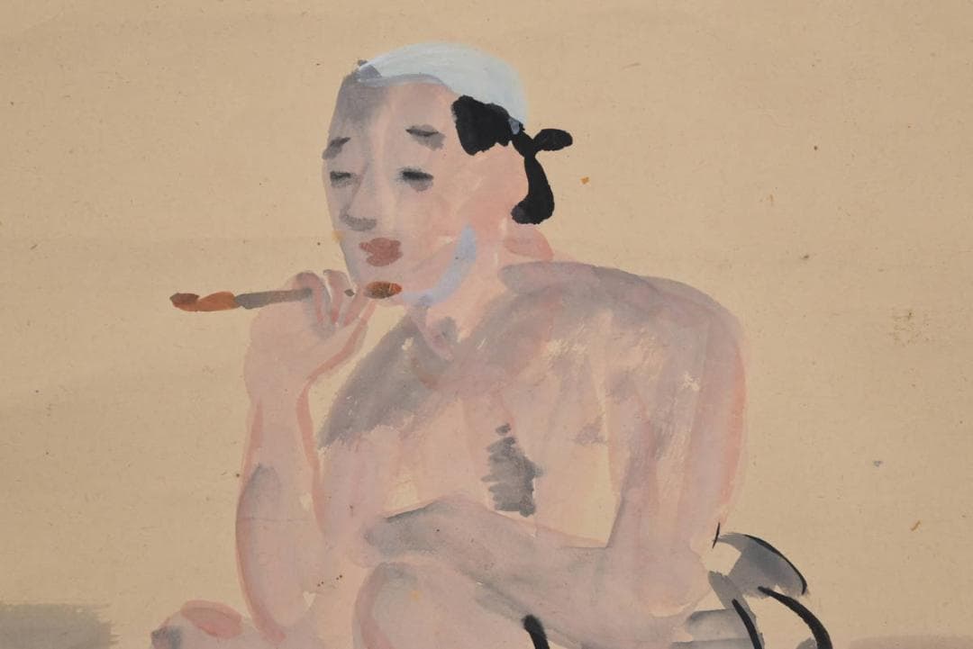 池田輝方/駕籠図/かご図/カゴ図/掛軸/名家伝来/AA-991