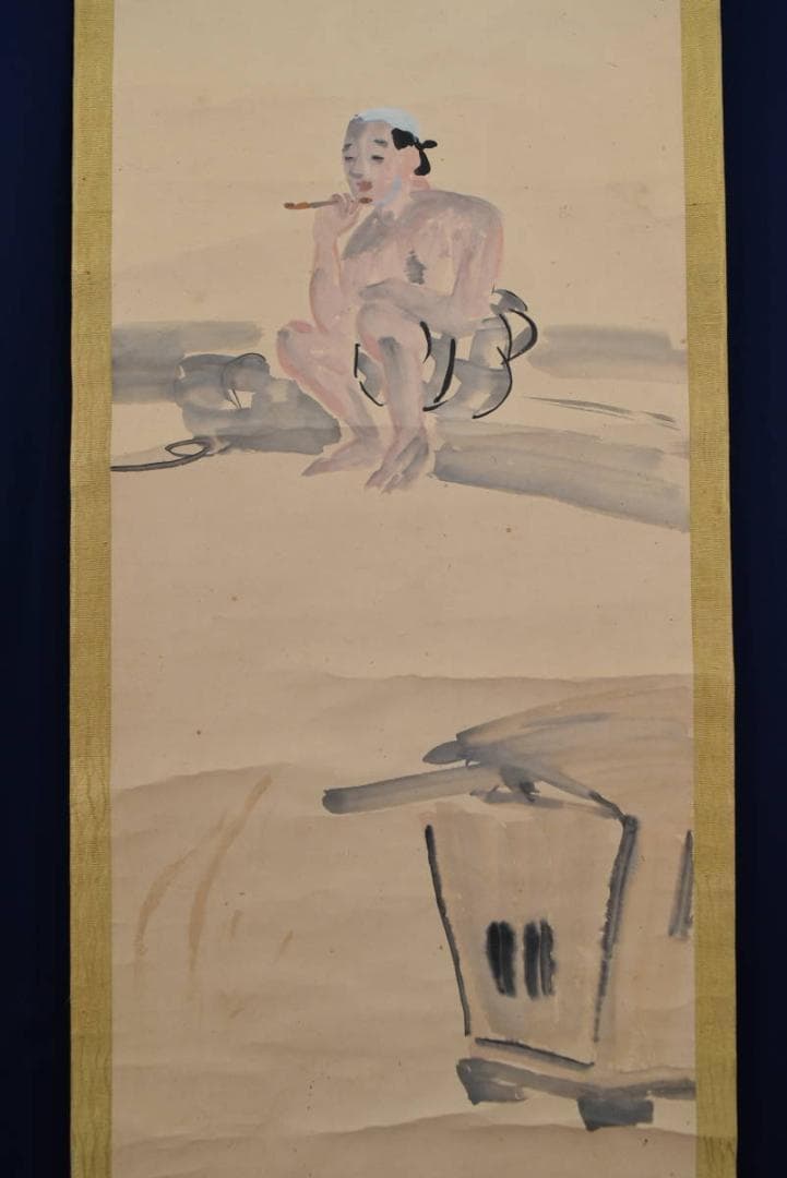 池田輝方/駕籠図/かご図/カゴ図/掛軸/名家伝来/AA-991