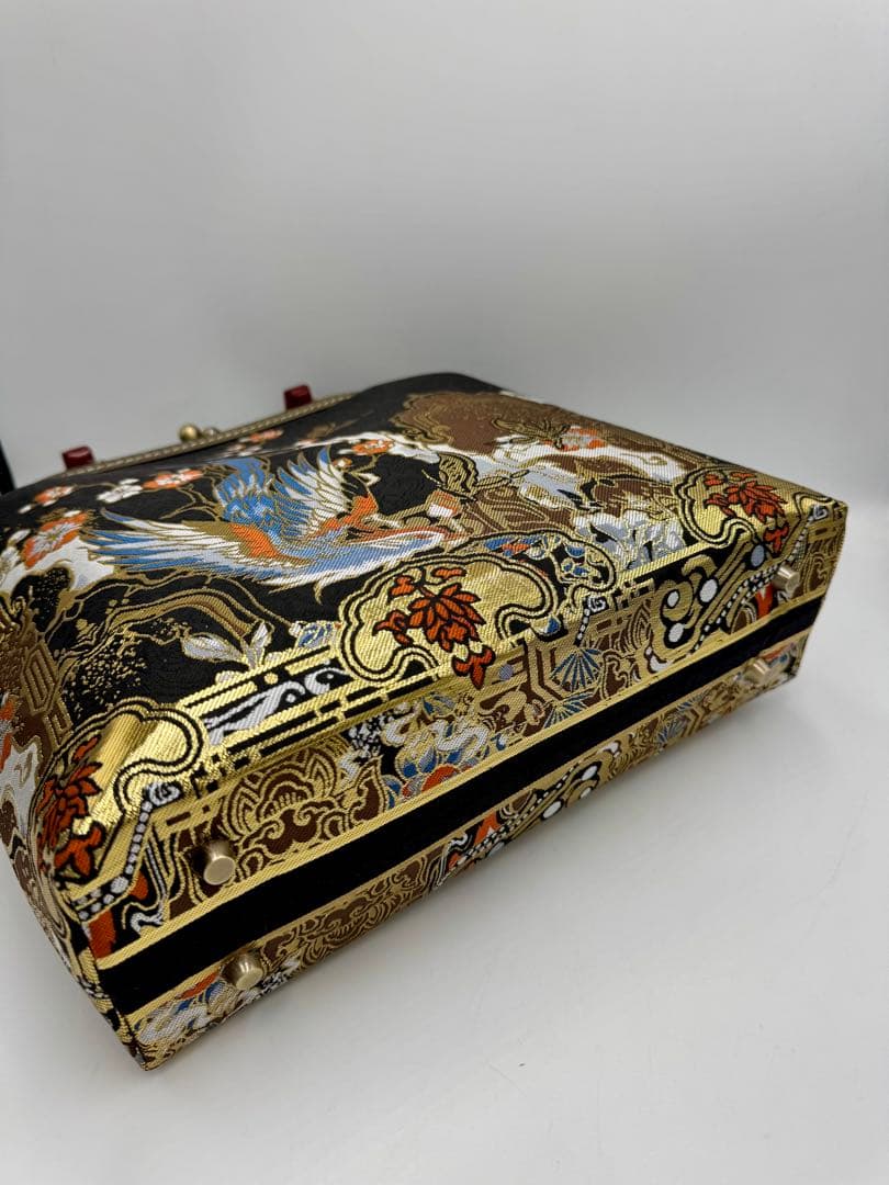 ハンドメイド　大きながま口バッグ #425