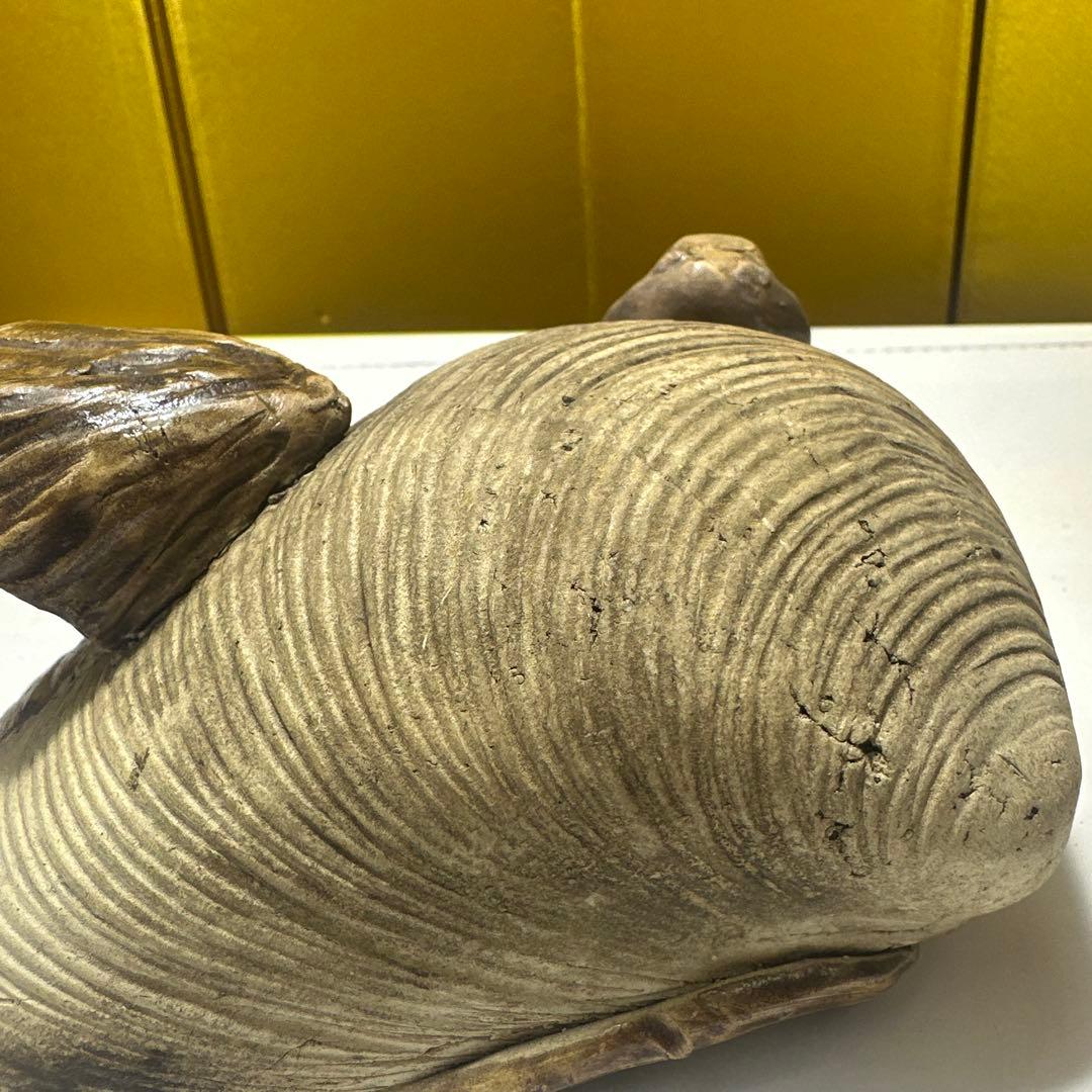 二六焼，楽山焼，水月焼，古董，インテリア，カニと葉の浮彫り陶器皿