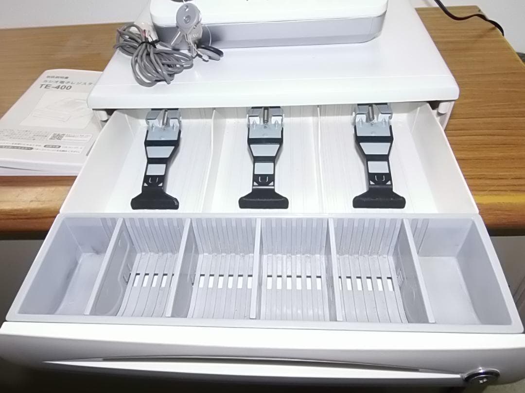 ケーブル付28店名領収書設定無料カシオTE-400インボイスレジスターSDカード