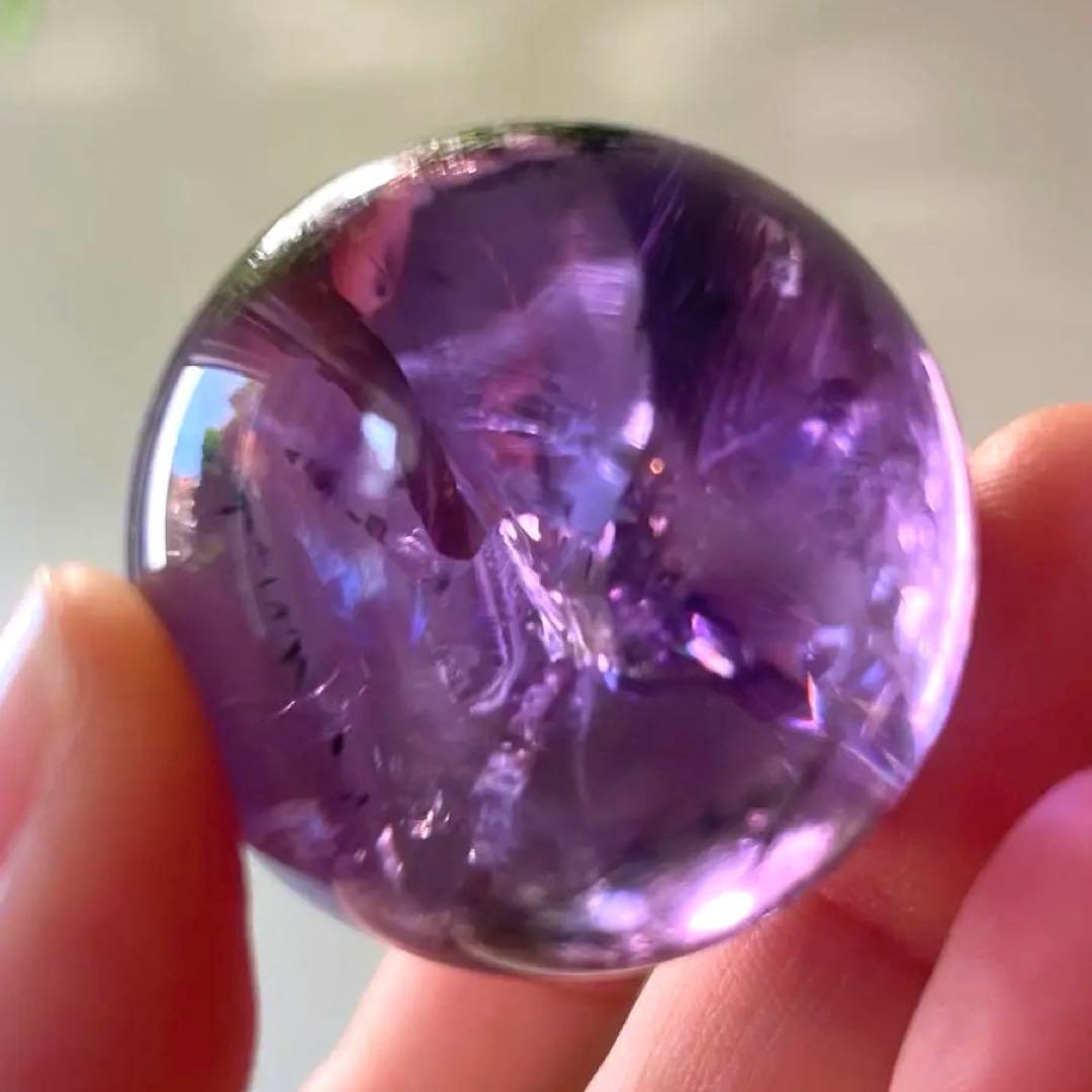 アメシスト　スフィア　高品質　3.4 虹　ファントム　ホーランダイト　アメジスト
