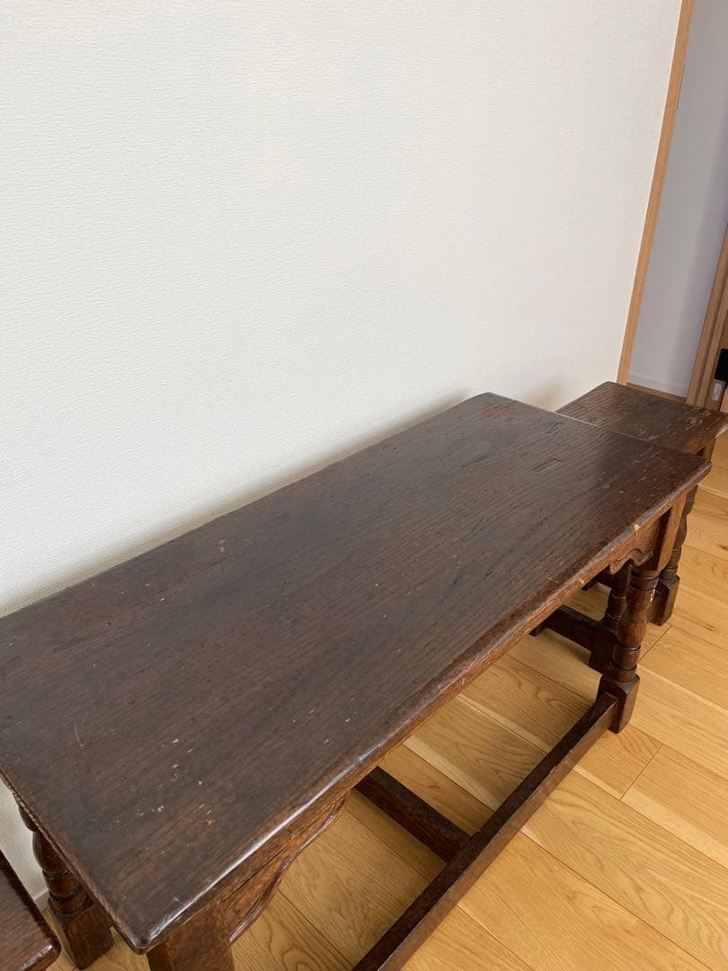 アンティーク1920–30s 英国様式 ホールベンチ＋チェアセット　ヴィンテージ