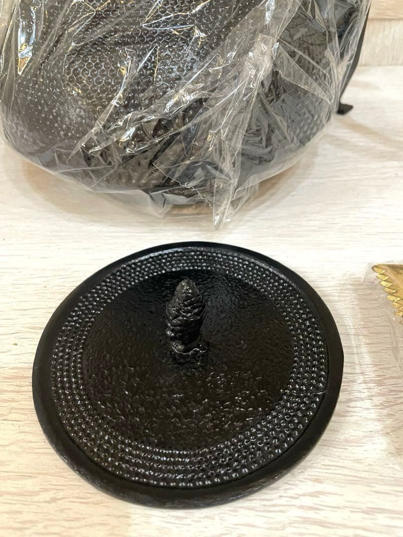 旬利久作　南部鉄瓶　囲炉裏　鉄瓶　五得　灰ならし　3点セット　茶道